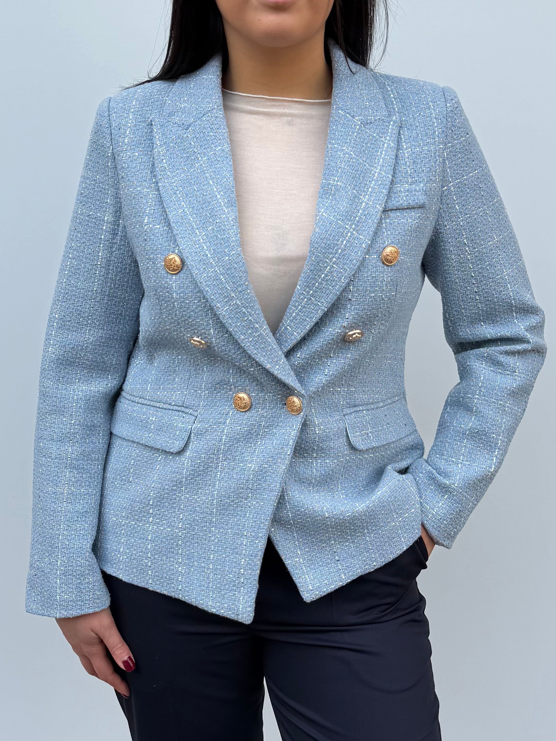 Giacca doppio petto in tweed