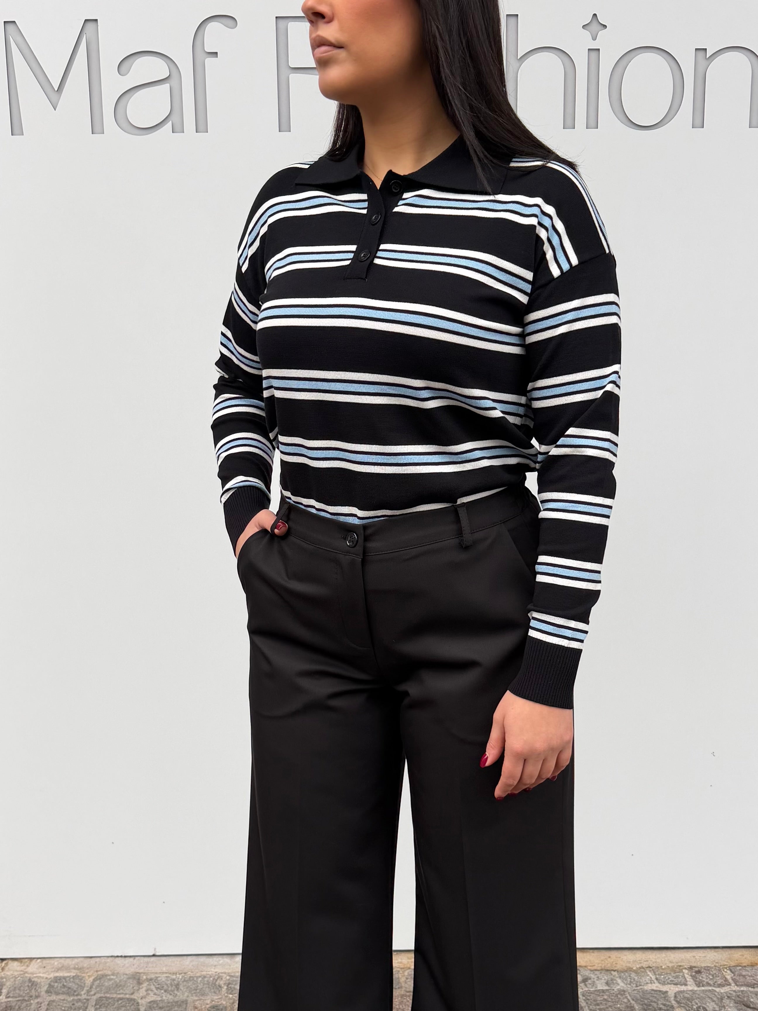 Pantalone a palazzo in poliviscosa