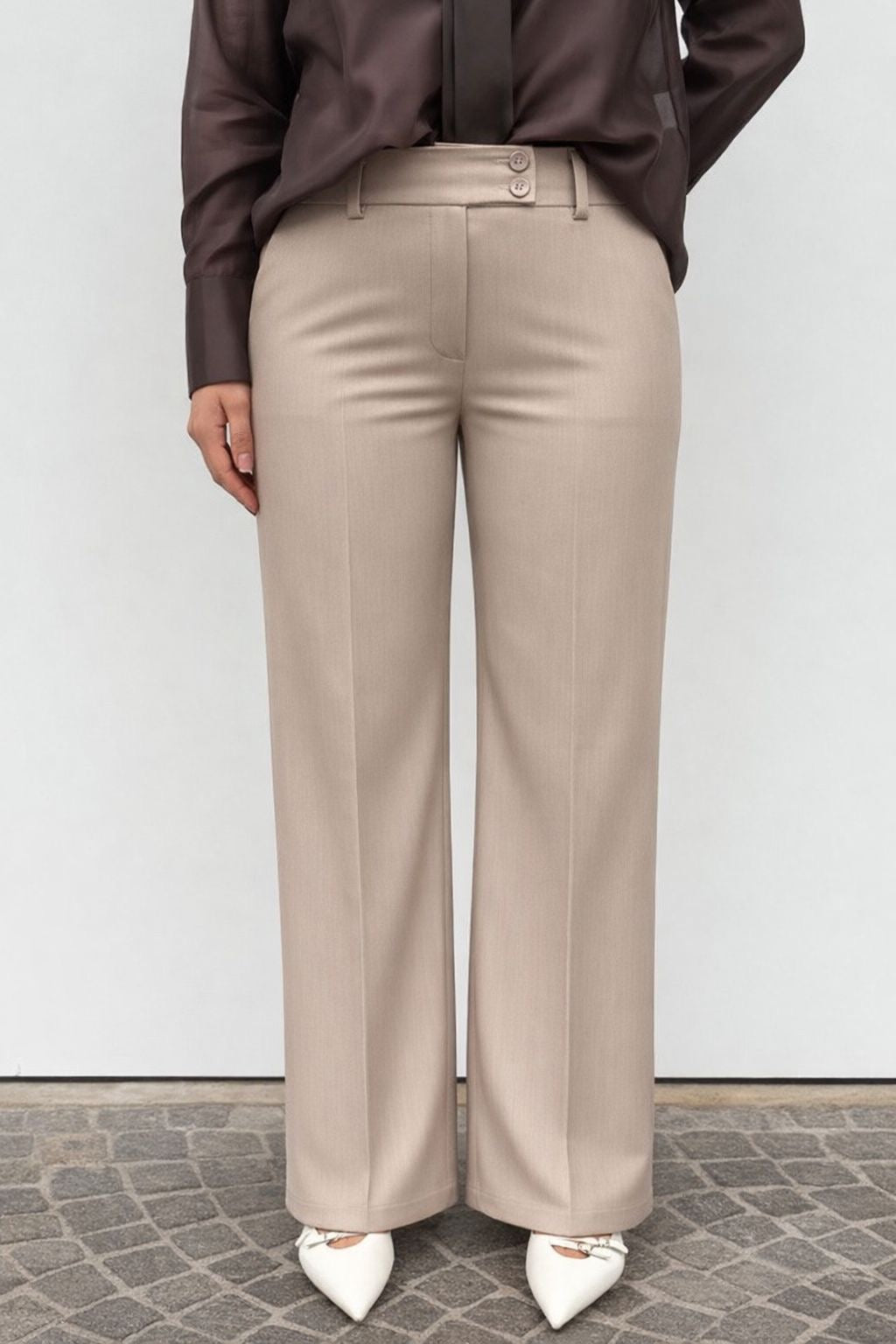 Pantalone a palazzo in poliviscosa