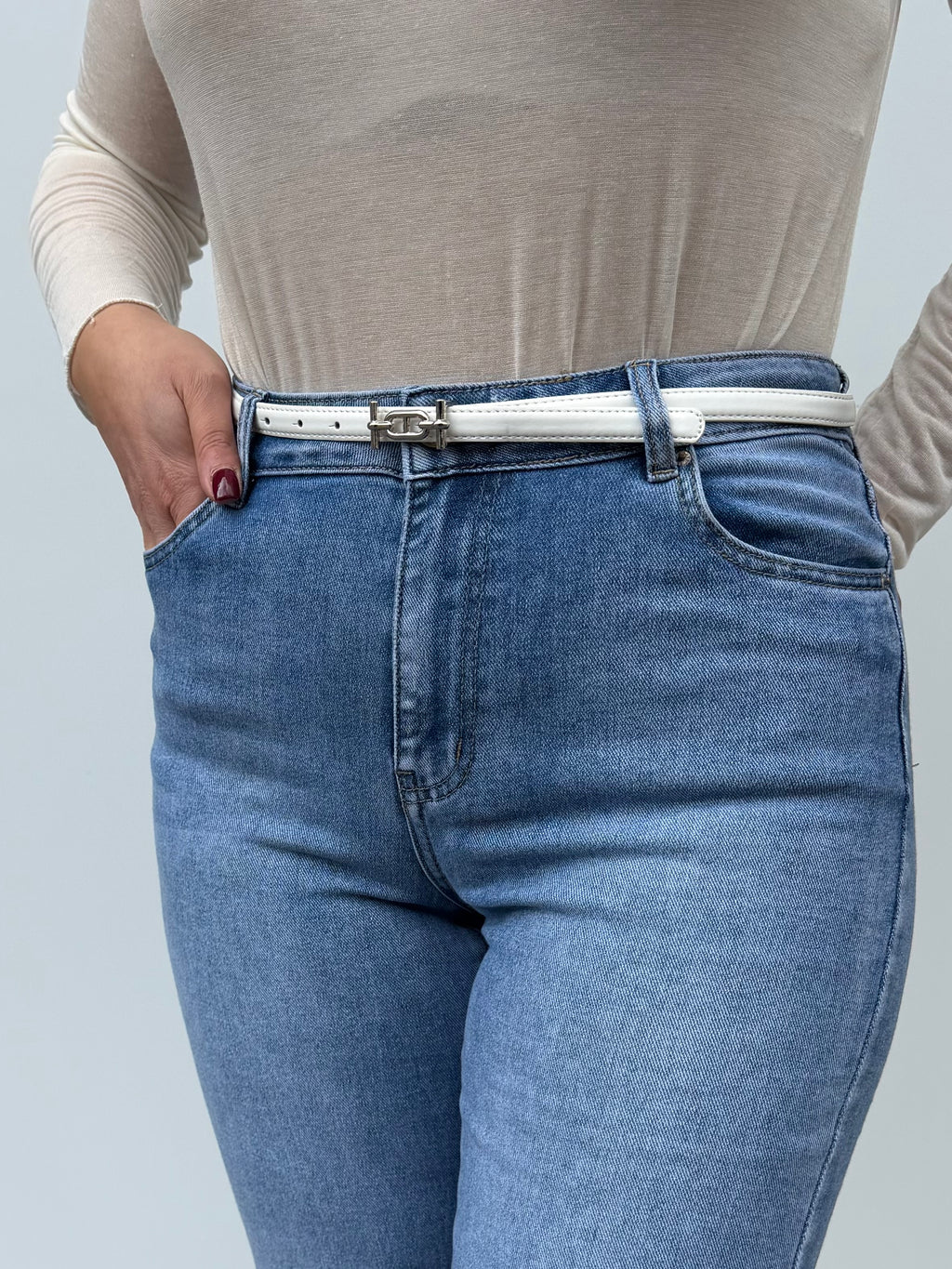 Jeans a palazzo lavaggio medio