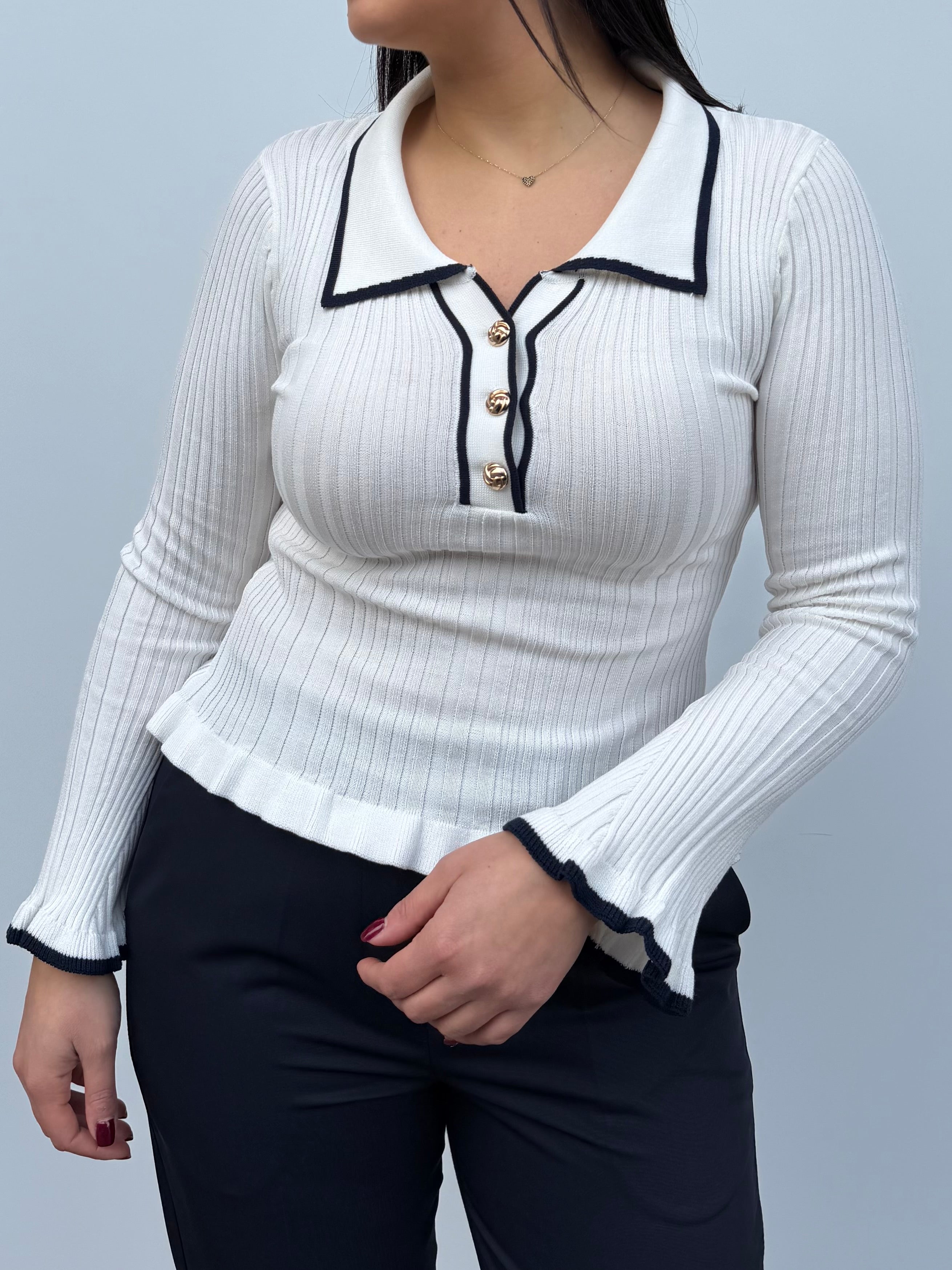 Polo in filo con rouge