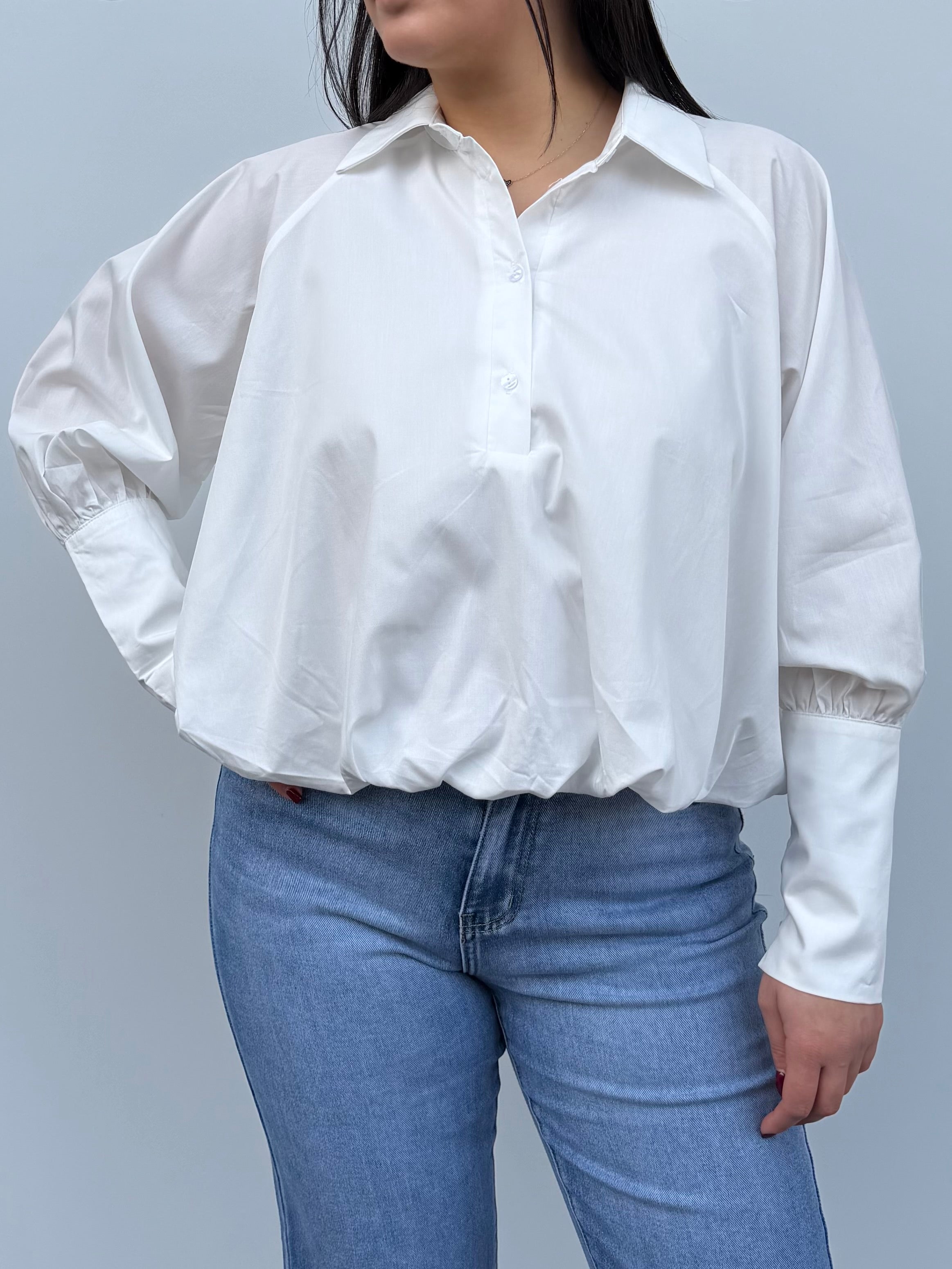 Camicia in cotone crop