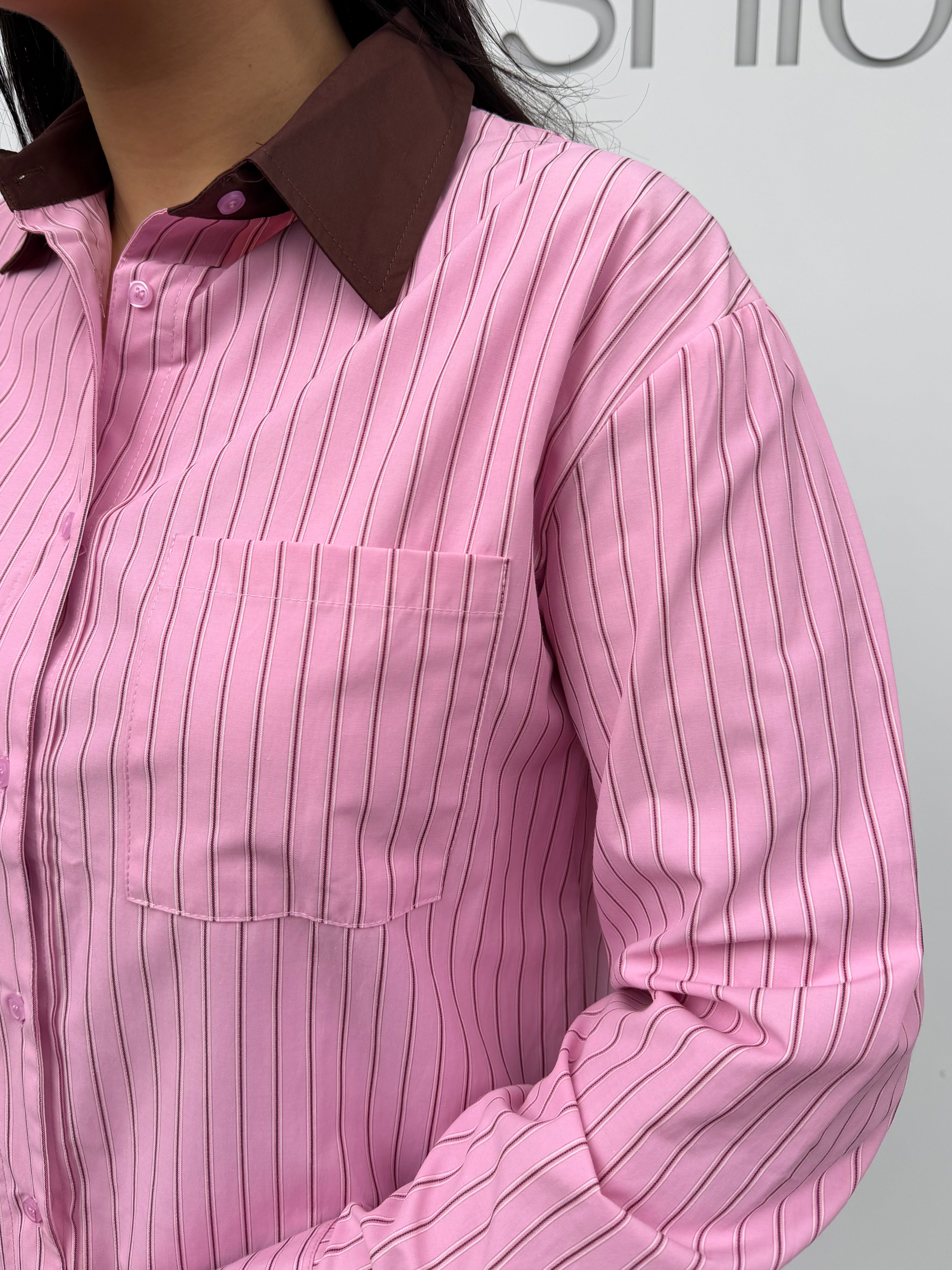 Camicia rigata in cotone