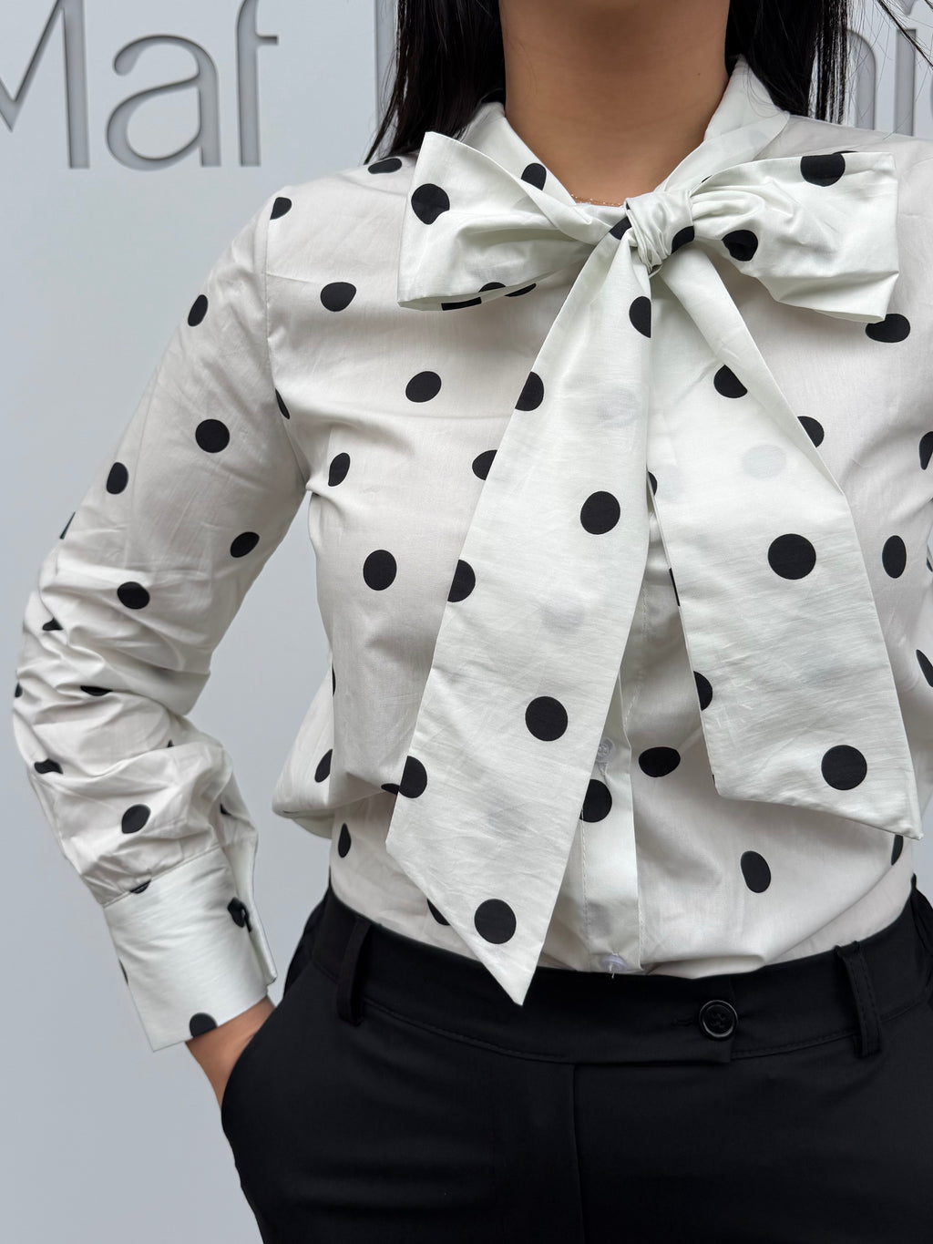Camicia in cotone a pois