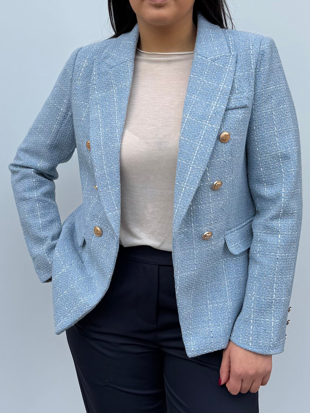 Giacca doppio petto in tweed