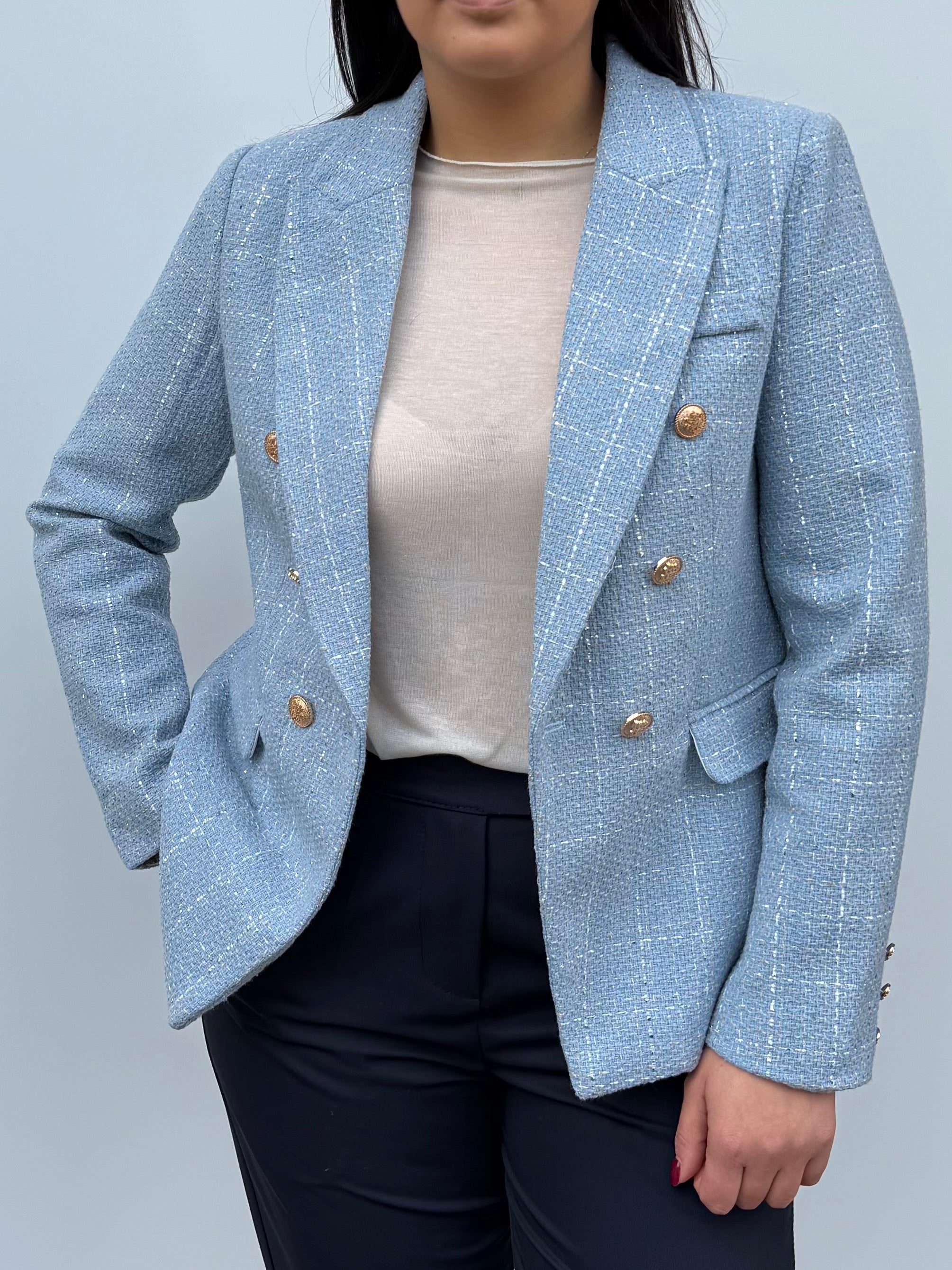 Giacca doppio petto in tweed