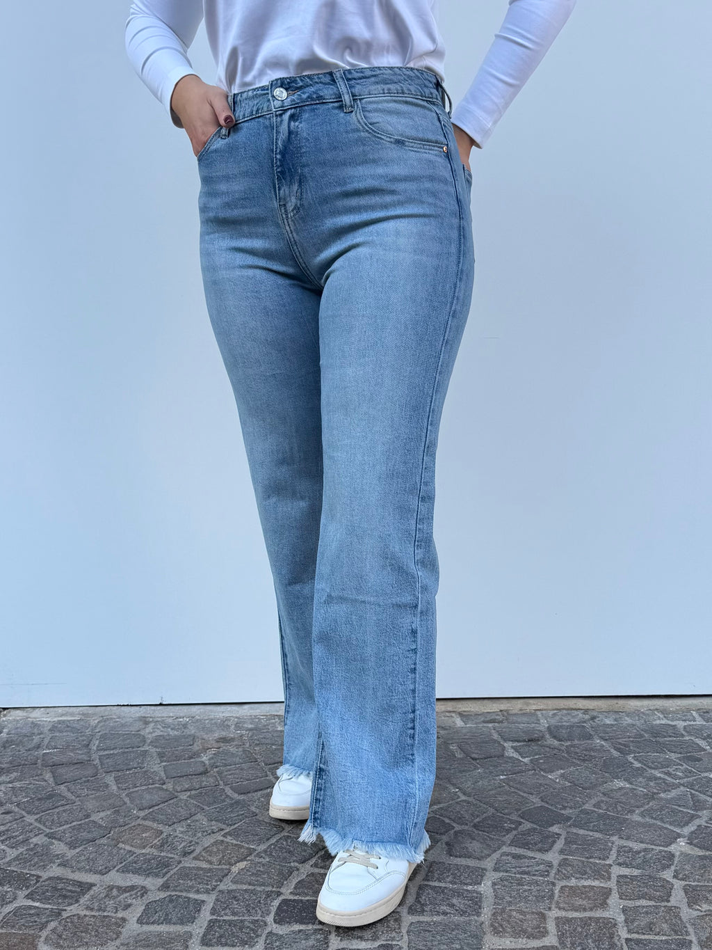 Jeans Gamba Dritta Sfrangiato