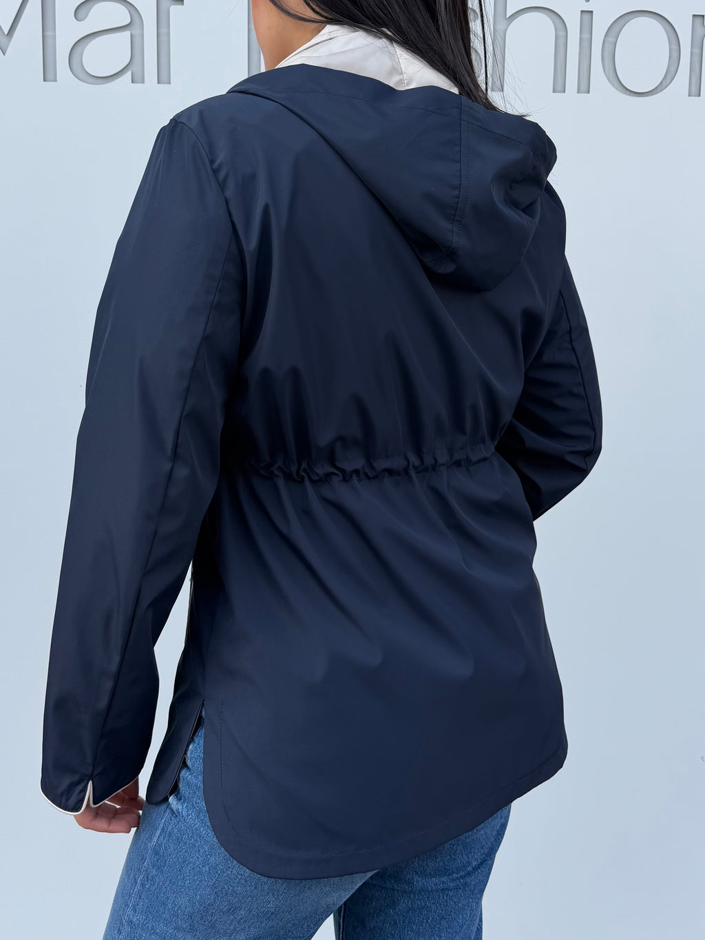 Seriana con spacco laterale double-face