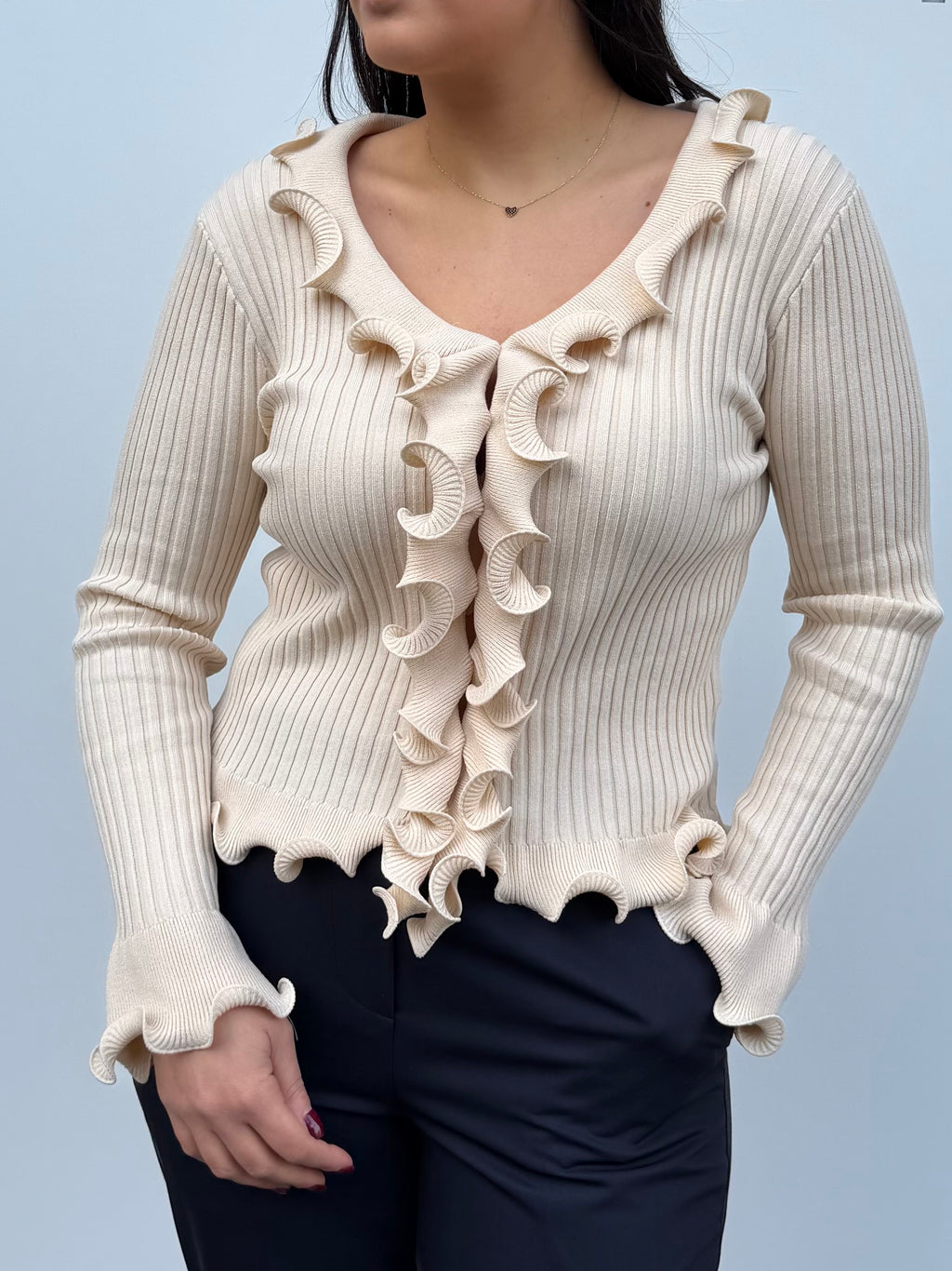 Maglia in filo con rouge