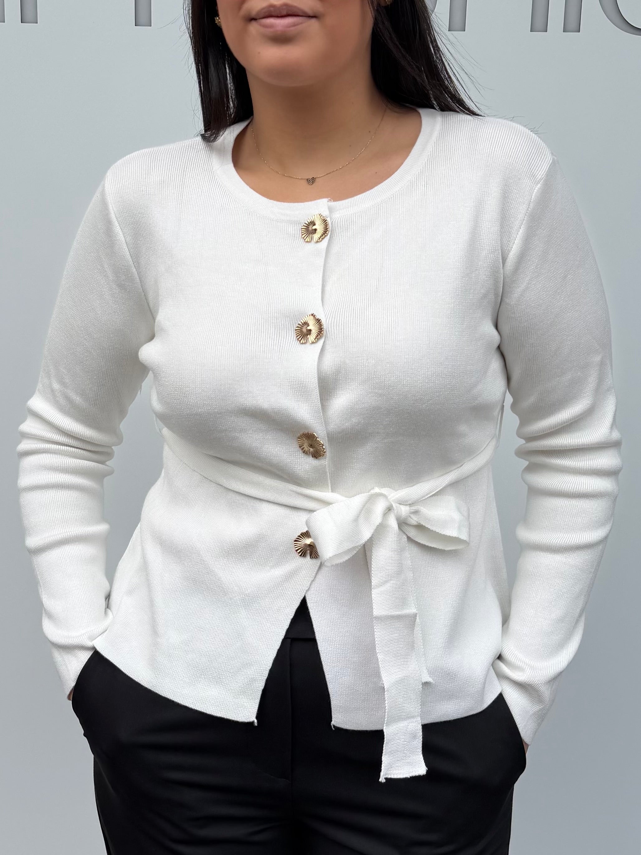 Cardigan con cintura