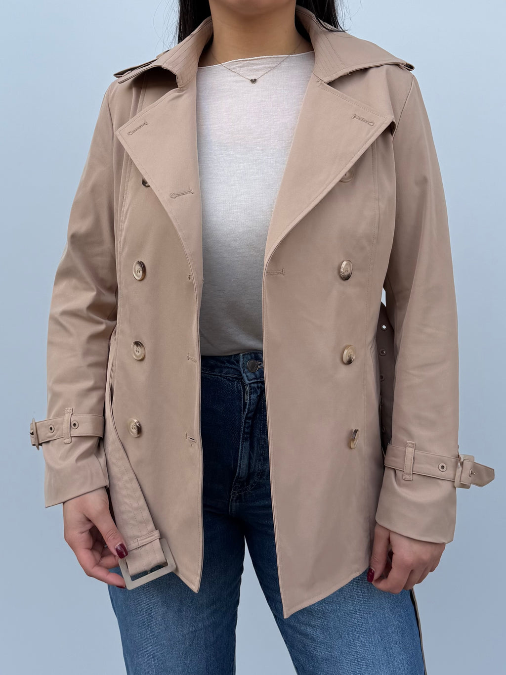 Trench doppio petto con cintura