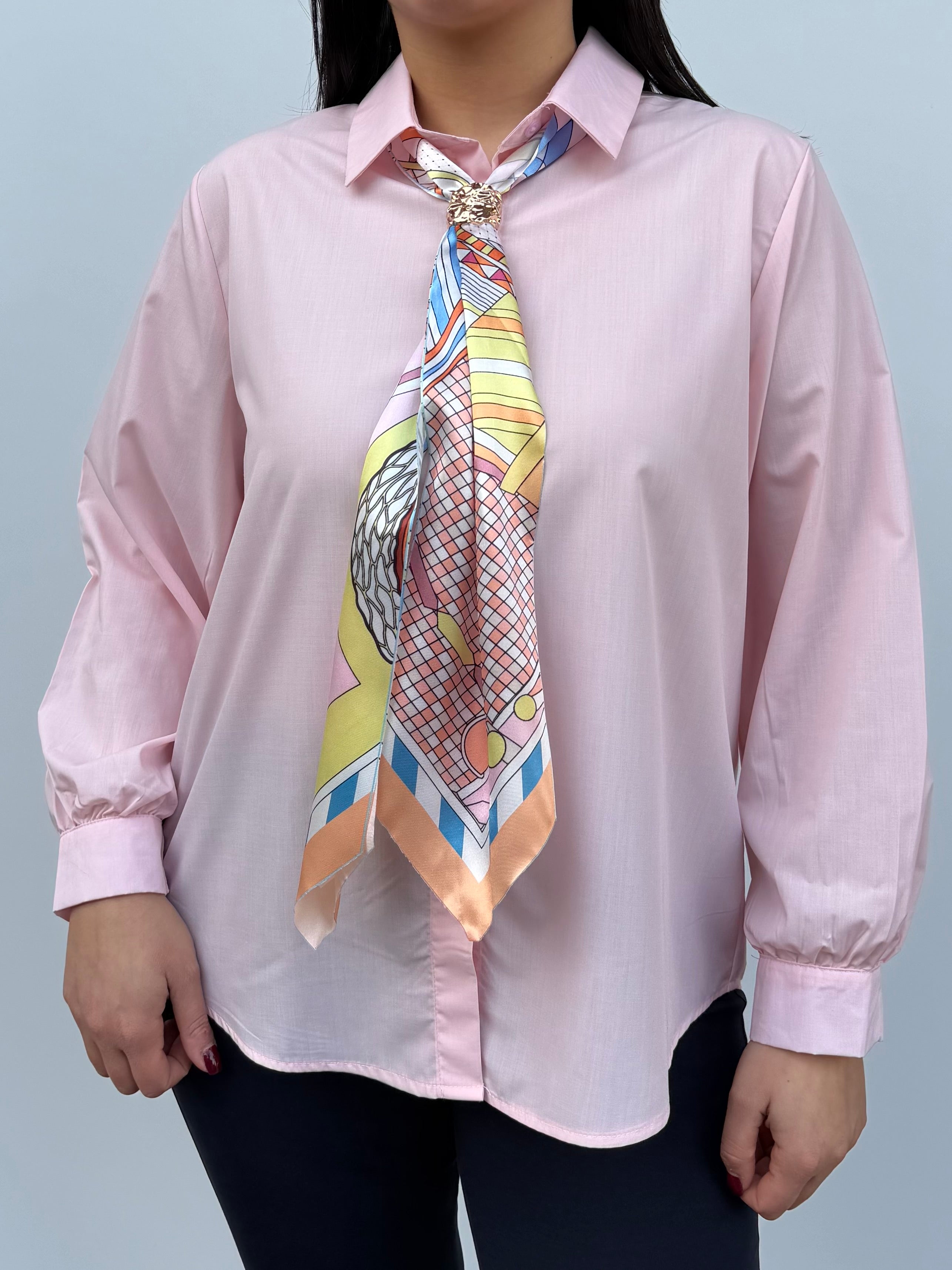 Camicia in cotone con foulard