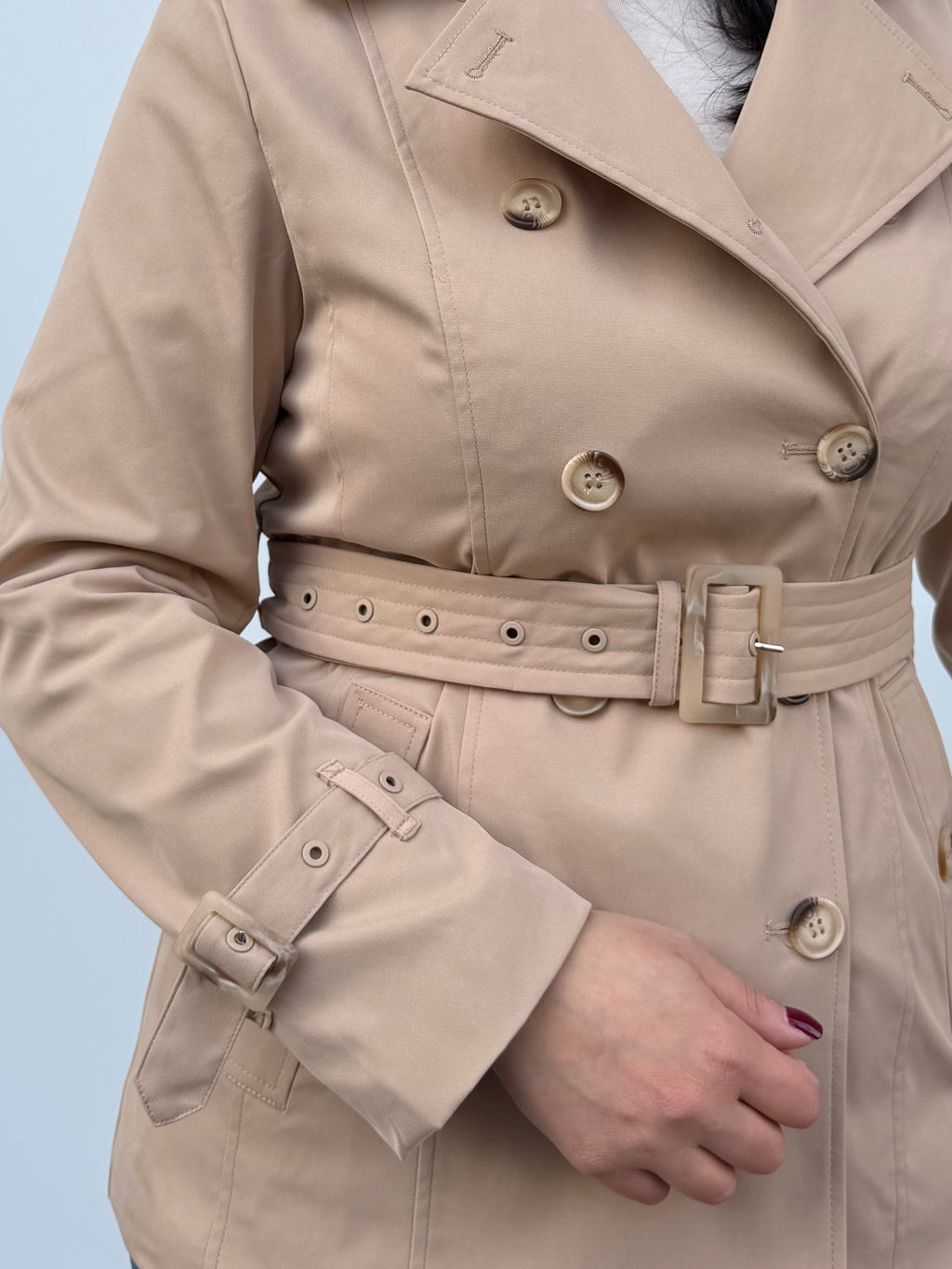 Trench doppio petto con cintura