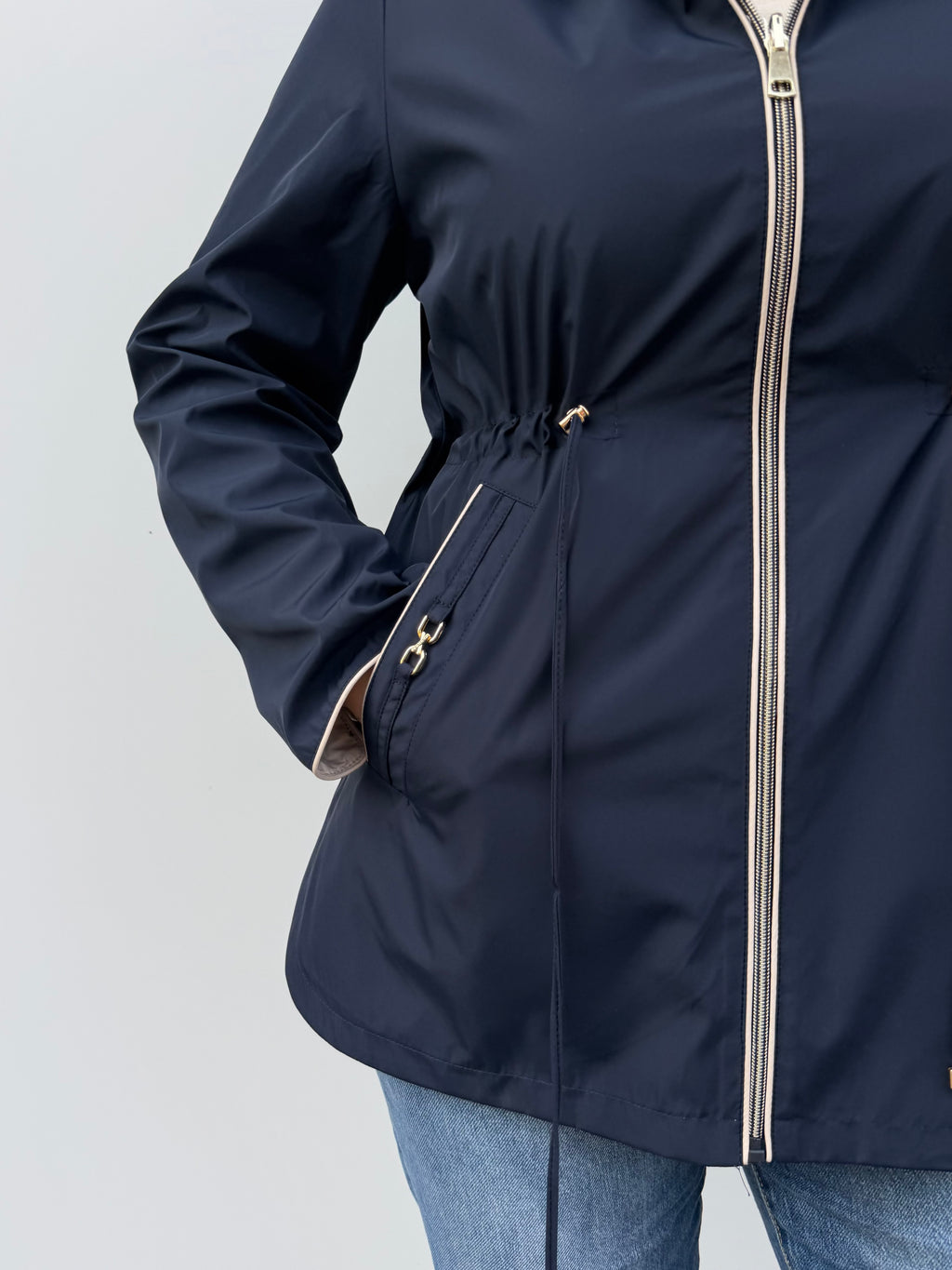 Seriana con spacco laterale double-face