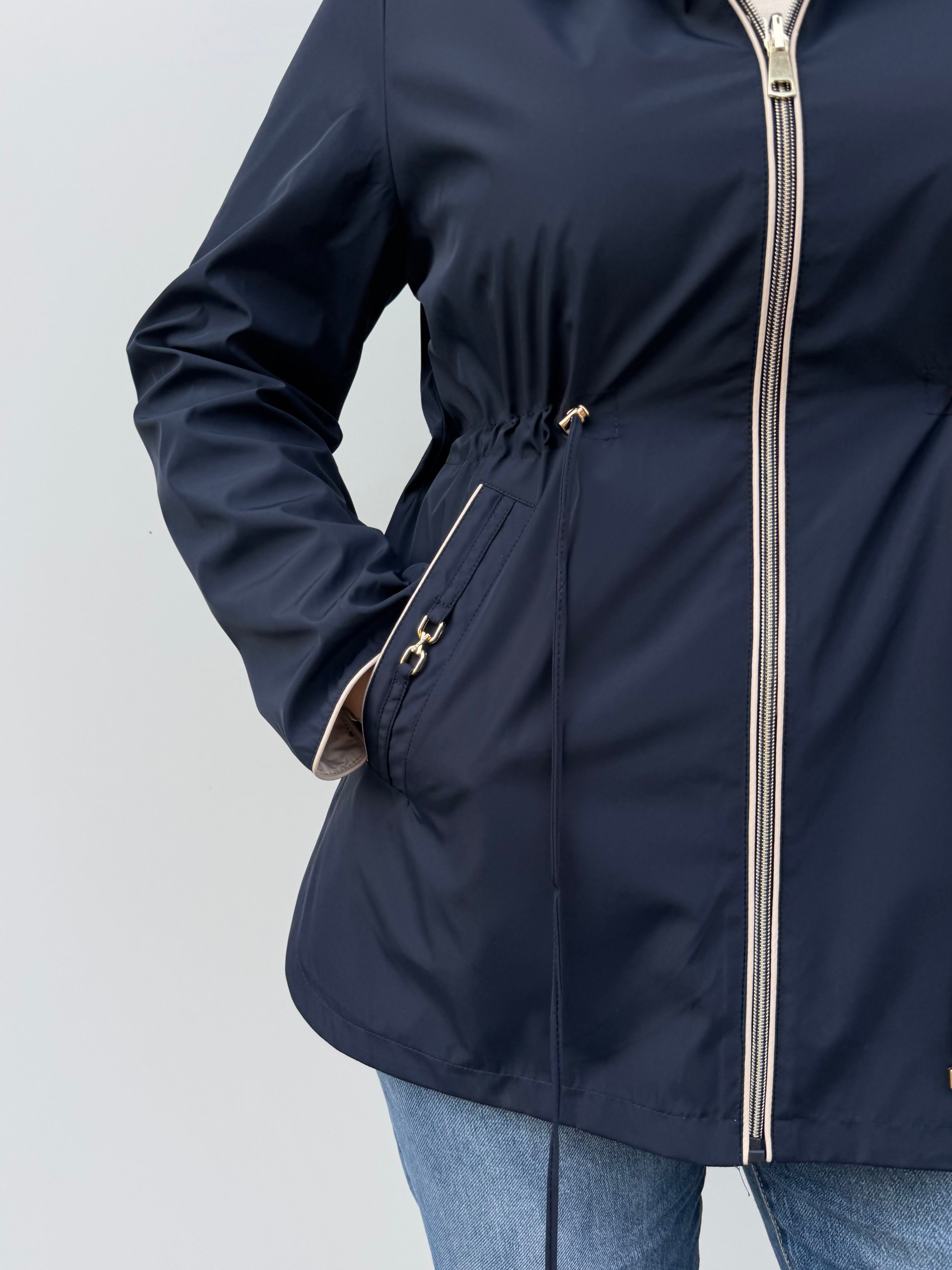 Seriana con spacco laterale double-face