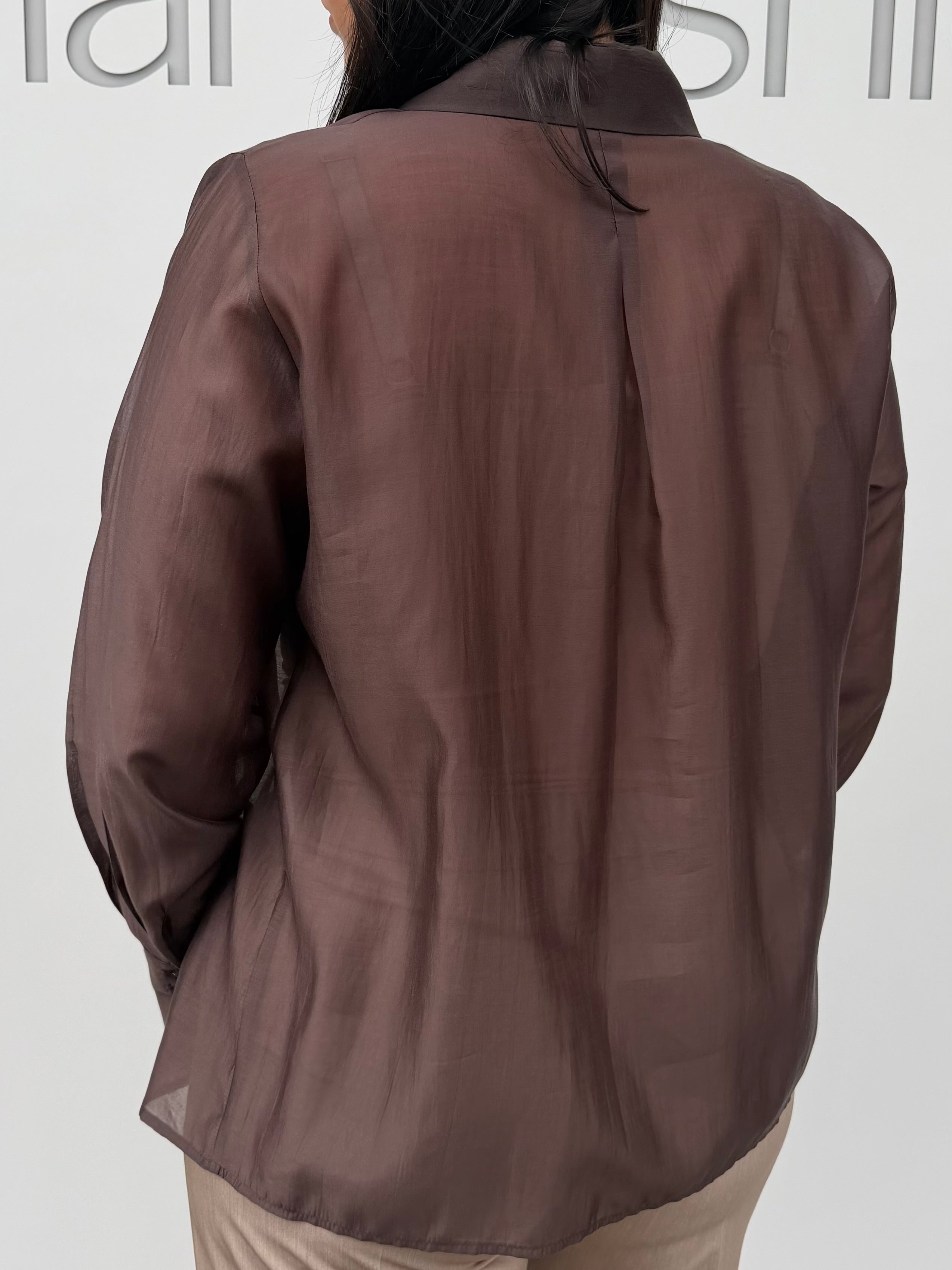 Camicia in mussola di cotone con cravatta