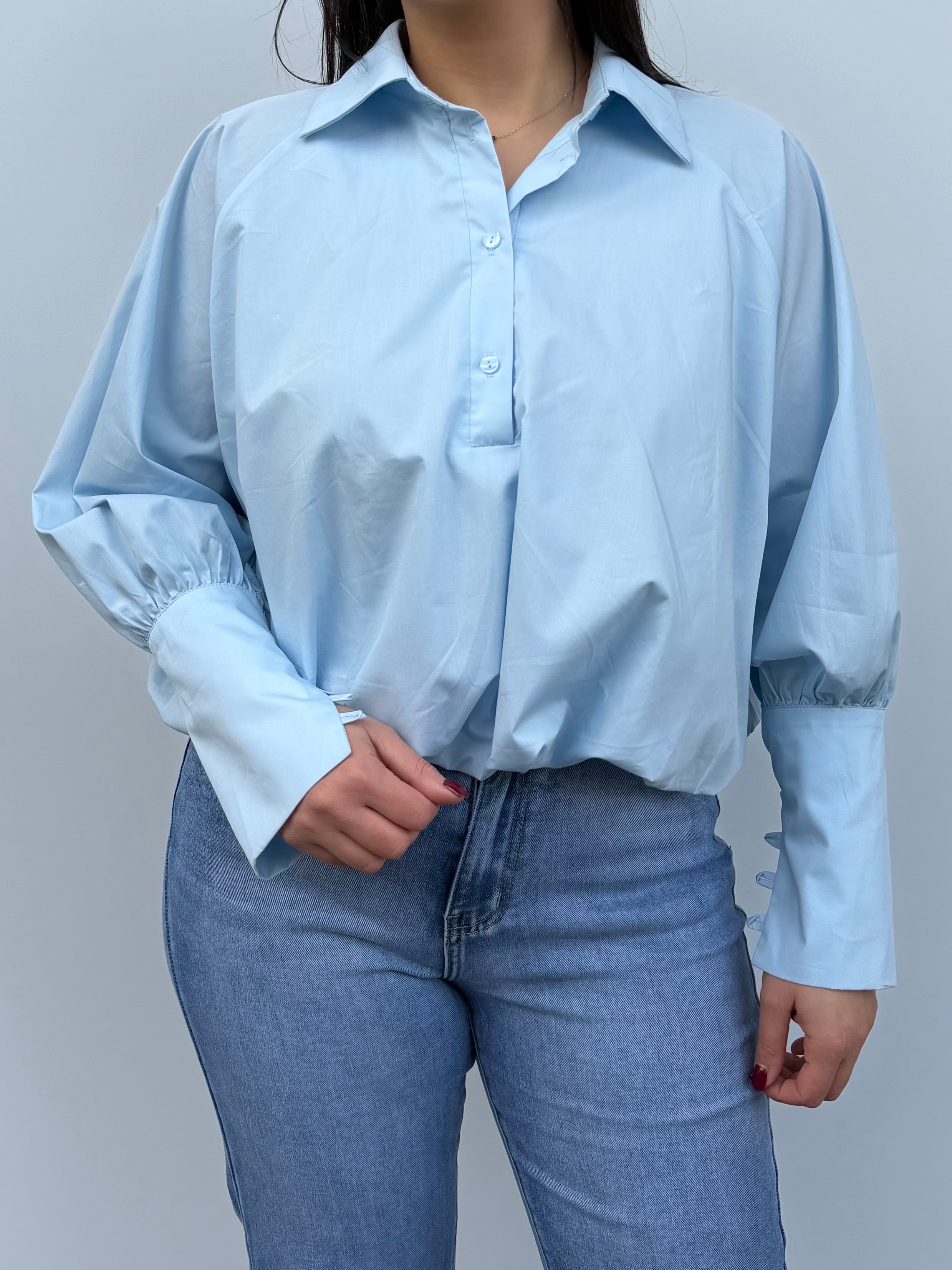 Camicia in cotone crop