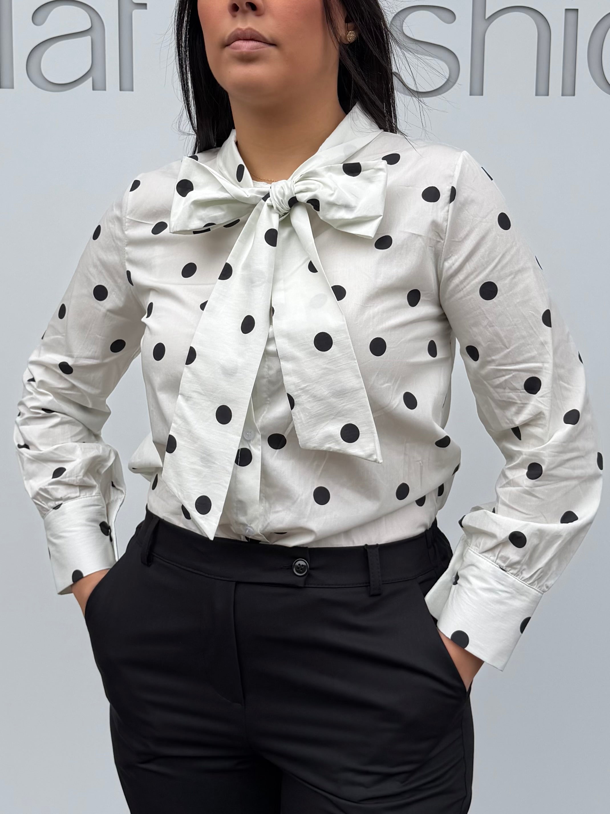 Camicia in cotone a pois