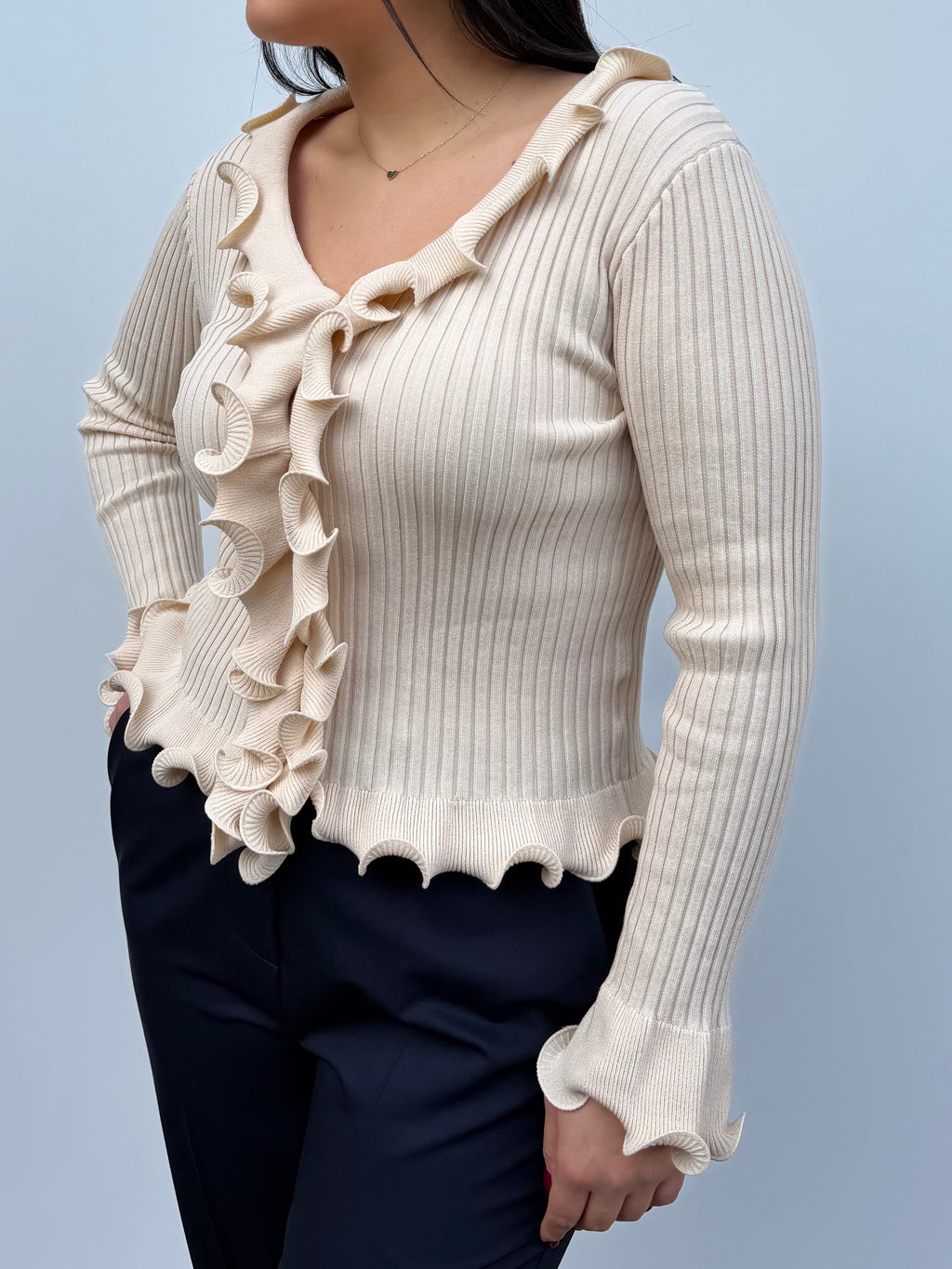 Maglia in filo con rouge